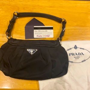 Prada Leather and Soft Vinyl Black Purse